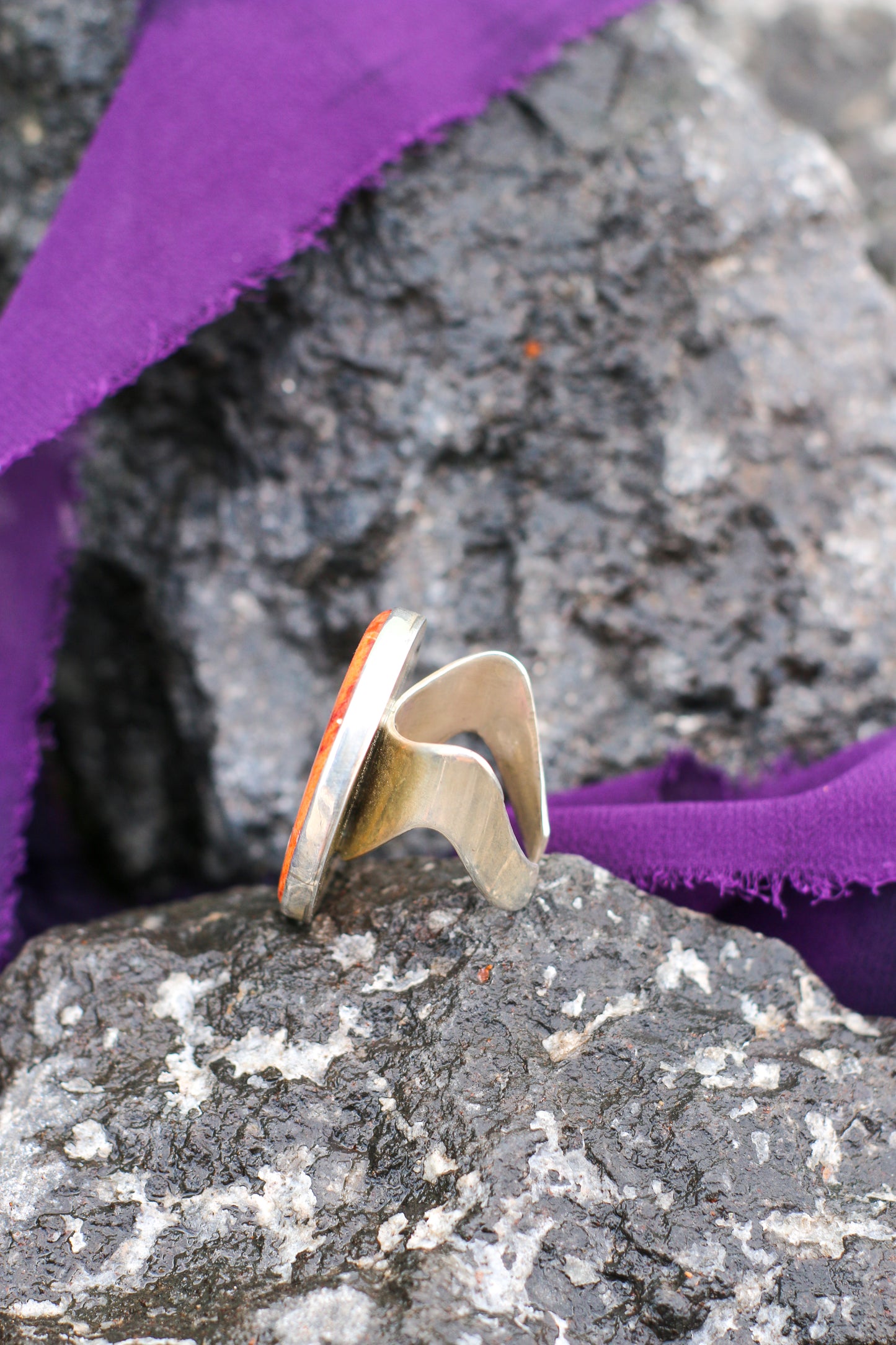 Spiny Oyster Shell Adjustable Ring