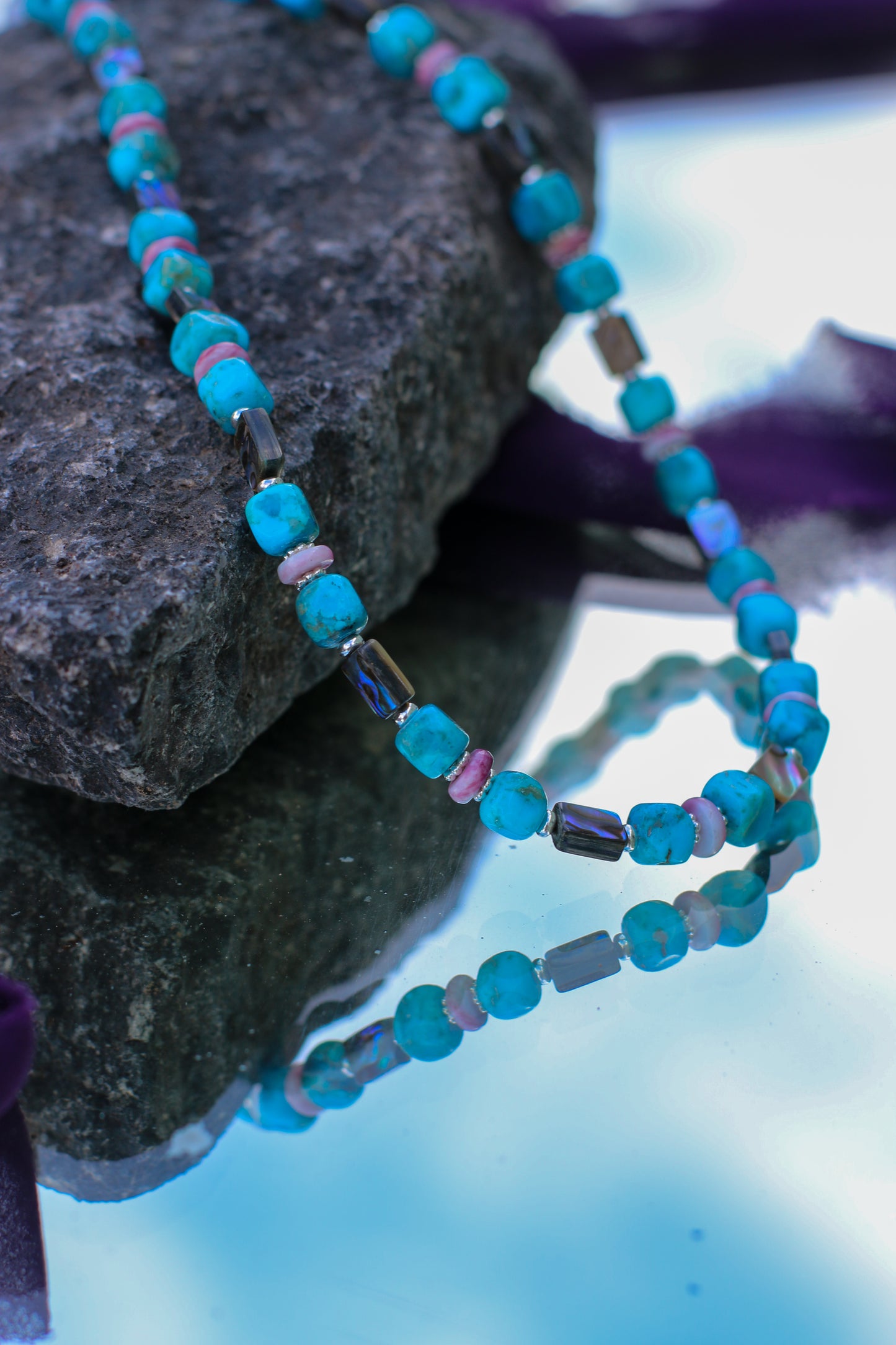 Kingman Turquoise & Abolone 19" Necklace