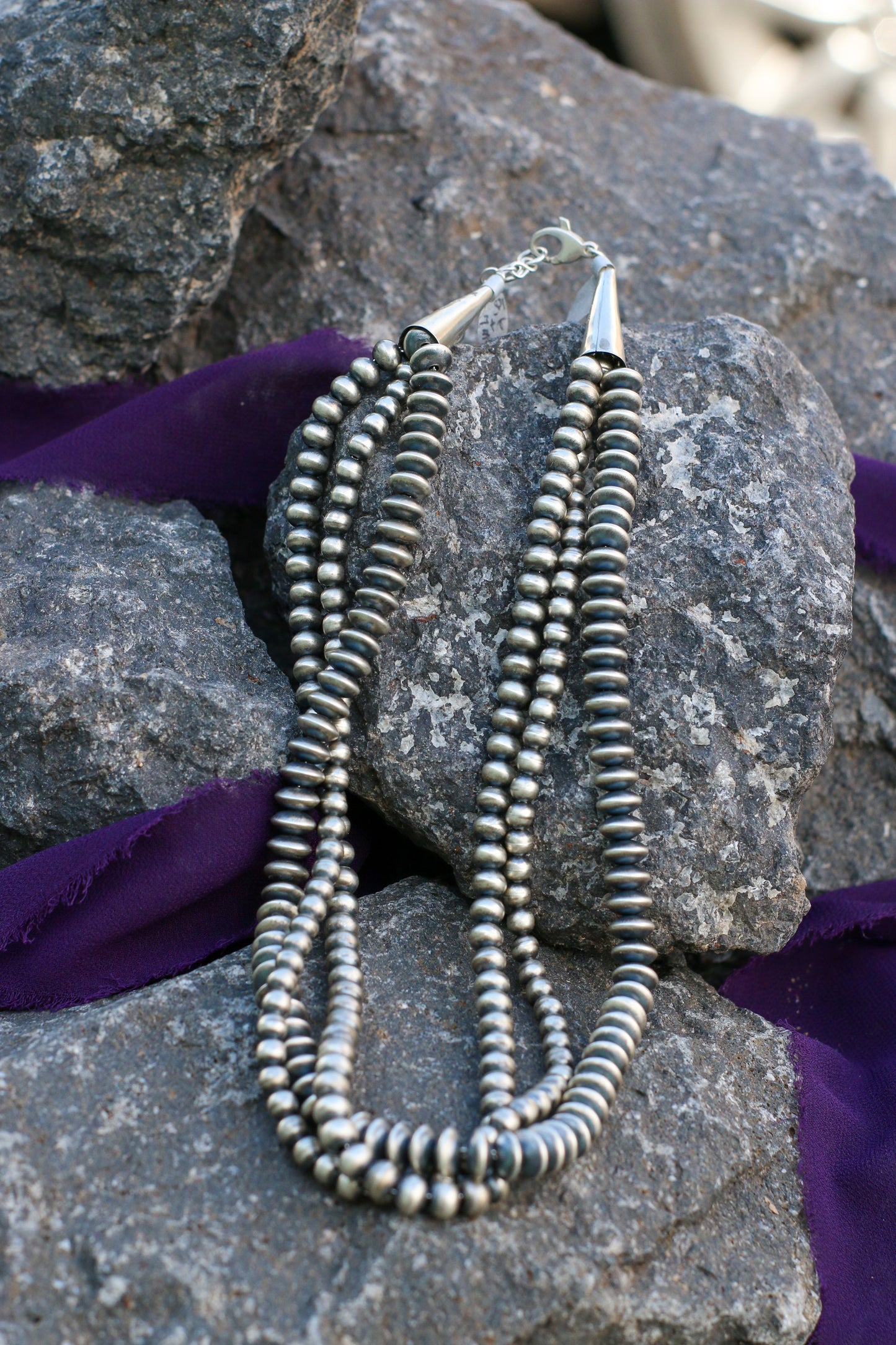 Triple Strand Assorted Navajo Pearl Necklace